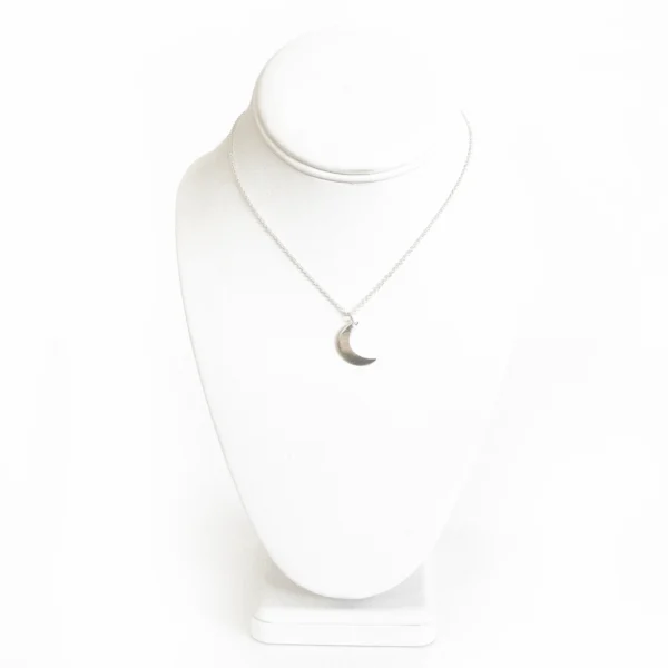 Silver polished Crescent Moon Necklace - Image 2