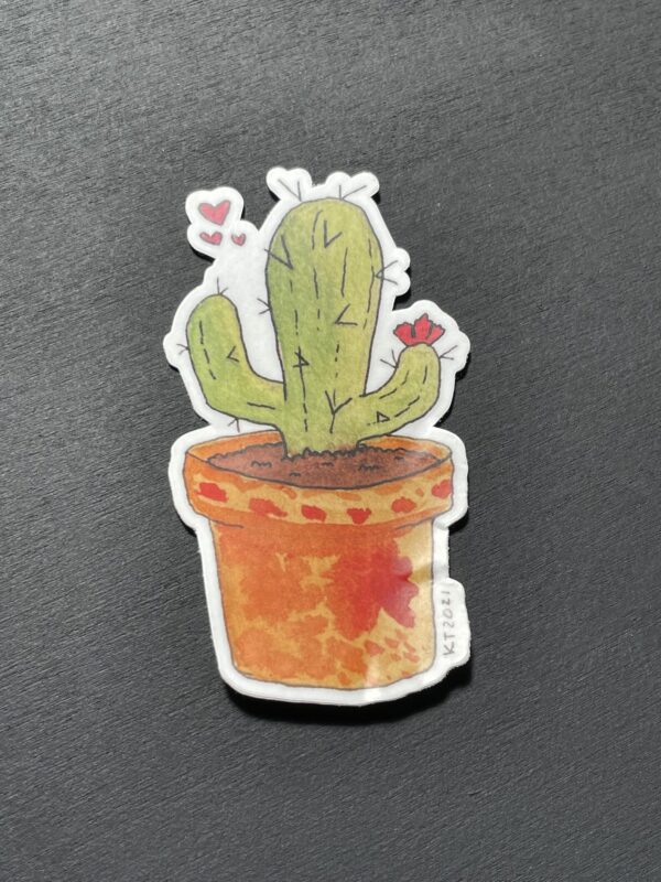 Cactus Love Vinyl Sticker - Image 3