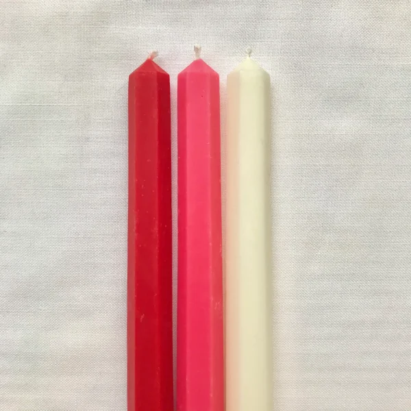 10" soy beeswax hexagon colorful candles