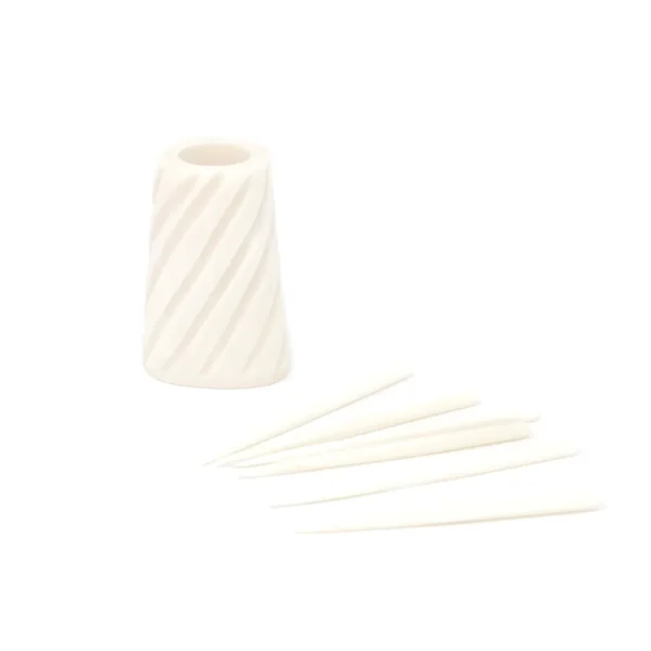 Hand-carved Cocktail Picks & Jar in Natural Bone - Image 2