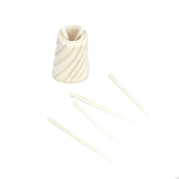 Hand-carved Cocktail Picks & Jar in Natural Bone - Image 4
