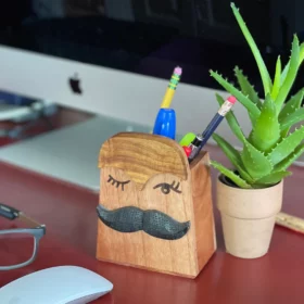 moustache eyeglass pen holder