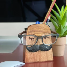 moustache eyeglass pen holder