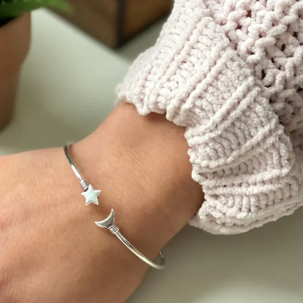 Star and Moon Cuff Bracelet - Image 2