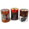 Set of Three Boxed Hand-Painted Candles