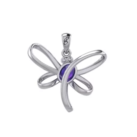 Amethyst Eternity Dragonfly Pendant