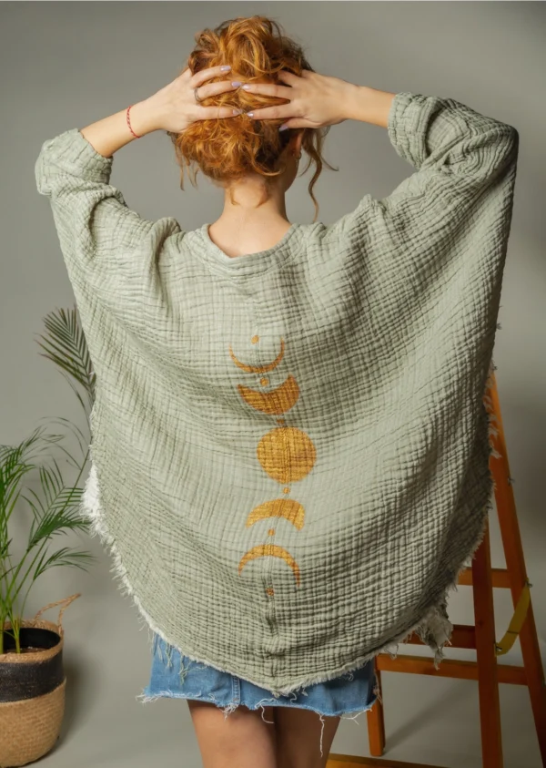 Moon Phases Muslin Kimono Robe / Poncho - Image 2