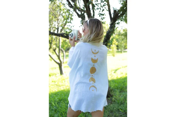 Moon Phases Muslin Kimono Robe / Poncho - Image 3