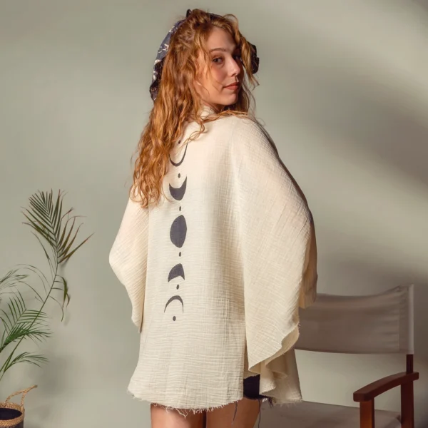 Moon Phases Muslin Kimono Robe / Poncho - Image 9