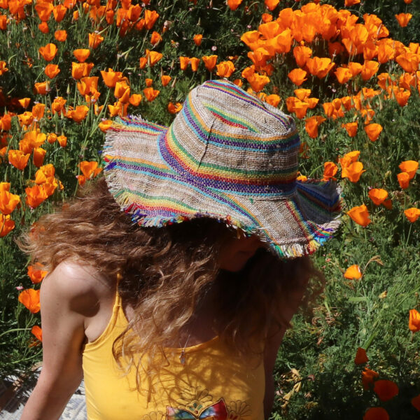 Hemp Rainbow Hippie Hat
