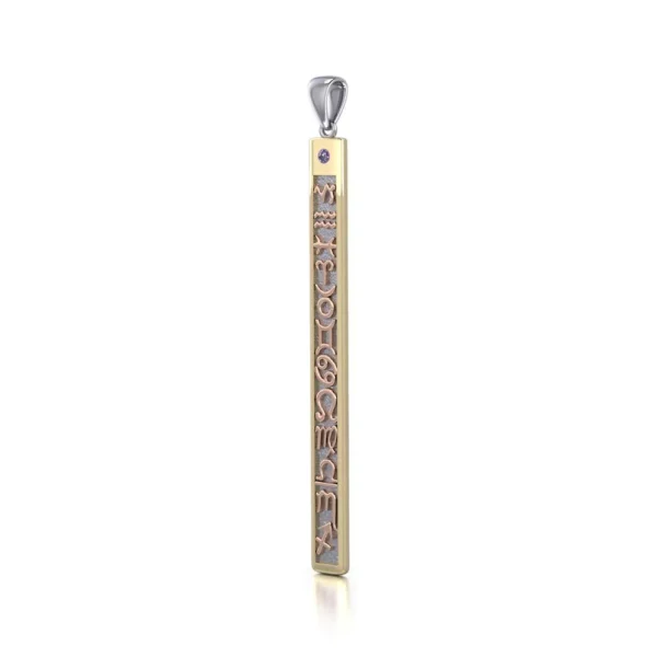 Zodiac Symbol Three Tone Pendant