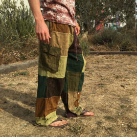 Cotton Patchwork Pants