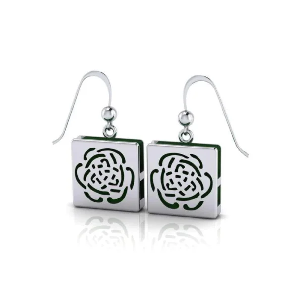 Rose Aromatherapy Sterling Silver Earrings - Image 2