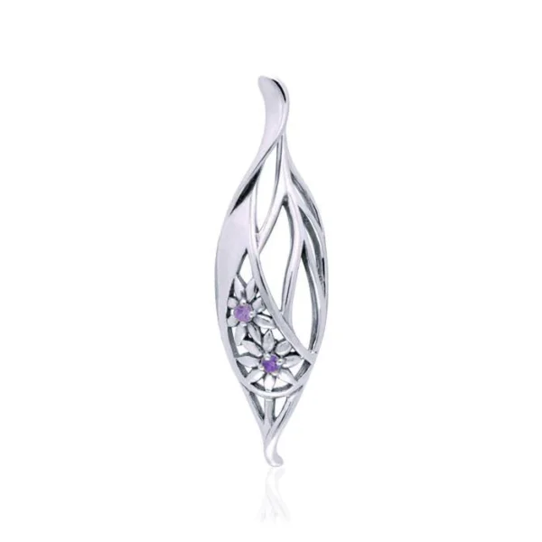 Silver Elegance Daisy Leaf Pendant - Image 2