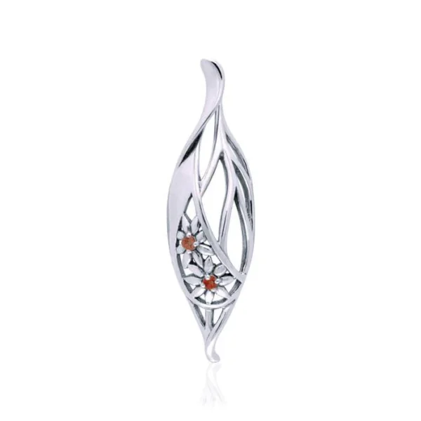 Silver Elegance Daisy Leaf Pendant - Image 4
