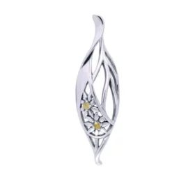 Sterling Silver Daisy Leaf Pendant
