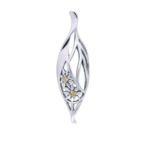 Sterling Silver Daisy Leaf Pendant