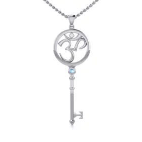 Silver Om Key Pendant