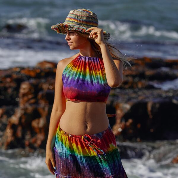 Hemp Rainbow Hippie Hat