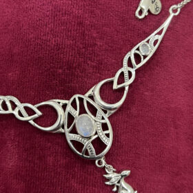 White Rabbit New Beginnings Goddess Ostara Silver Necklace