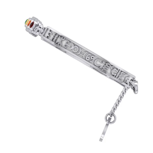 Celtic Silver Bracelet with Chakra Gemstones and Astrology Symbols - Image 4