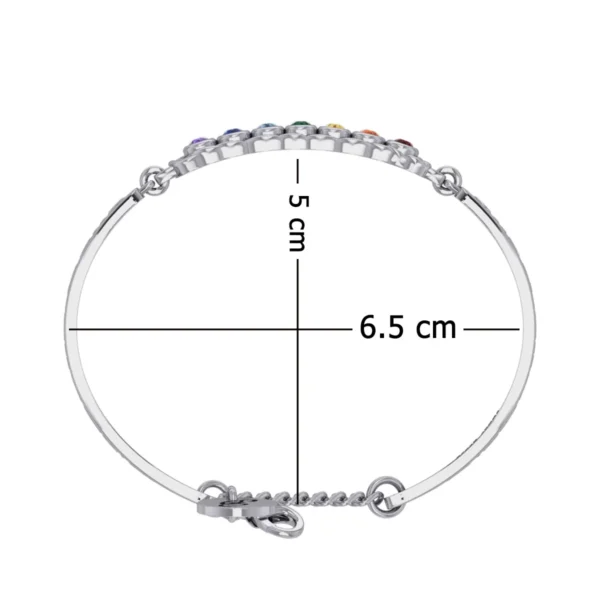 Celtic Silver Bracelet with Chakra Gemstones and Astrology Symbols - Image 5