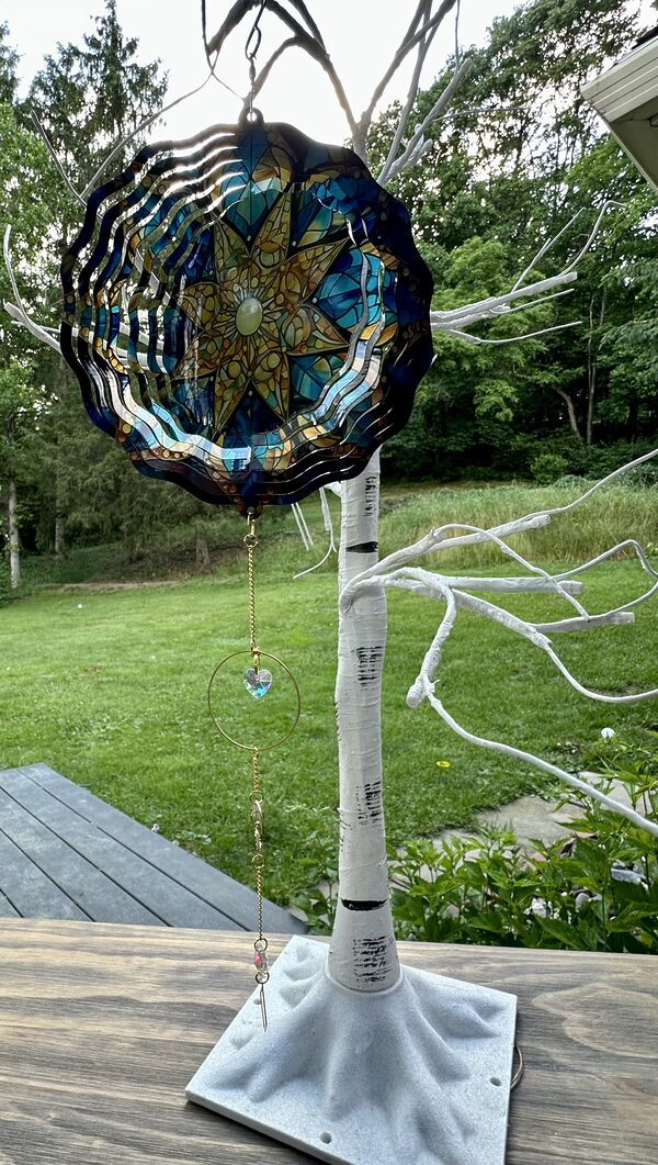 Sun Wind Spinner with Long Gold Colored Celestial Chain - Image 3