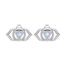 Ajna Third Eye Chakra Sterling Silver Post Earrings