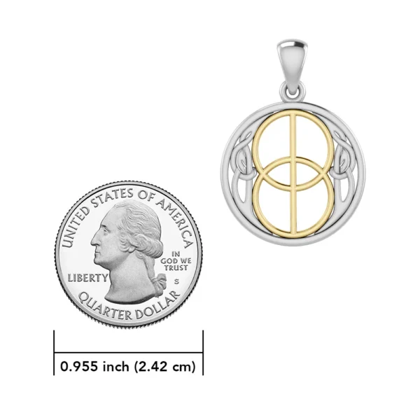 Chalice Well Sterling Silver with Gold Accent Pendant - Image 3