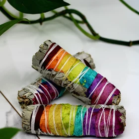 Sustainably Sourced Organic White Sage + Rainbow Rose Bundle