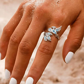Alighting breakthrough of the Mythical Phoenix Silver Ring with Gems
