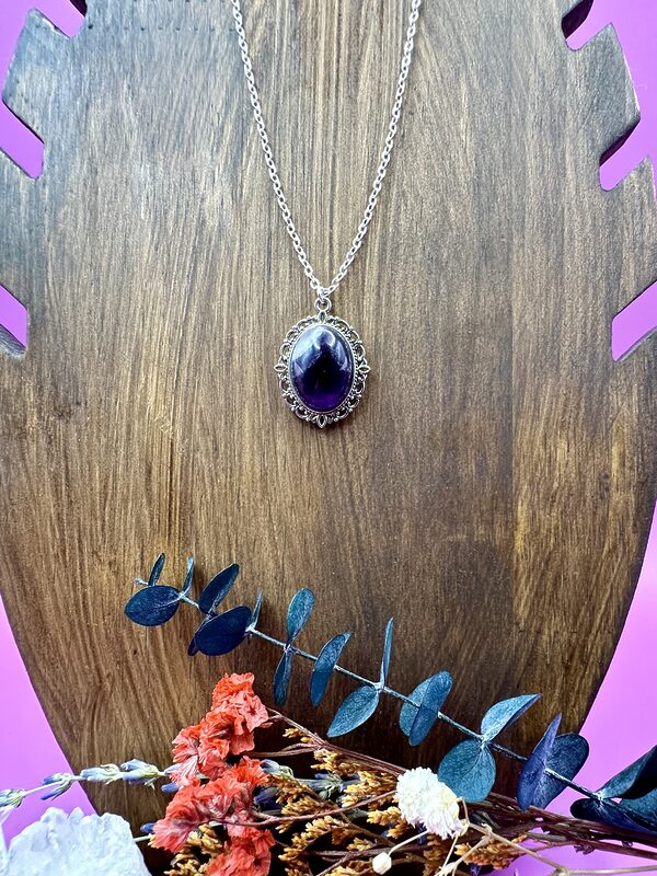 Amethyst Necklace with 18” Silver Chain - Image 4
