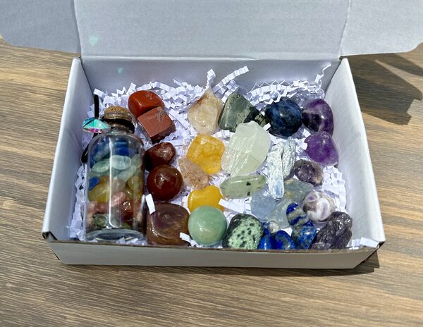 Intuitively Chosen Chakra Crystal Collection with Mini Rainbow Crystal Jar