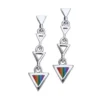 Rainbow Triangle Silver Earrings