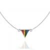 Rainbow Triangle Silver Necklace