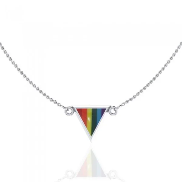 Rainbow Triangle Silver Necklace