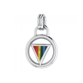 Rainbow Encircled Triangle Silver Pendant
