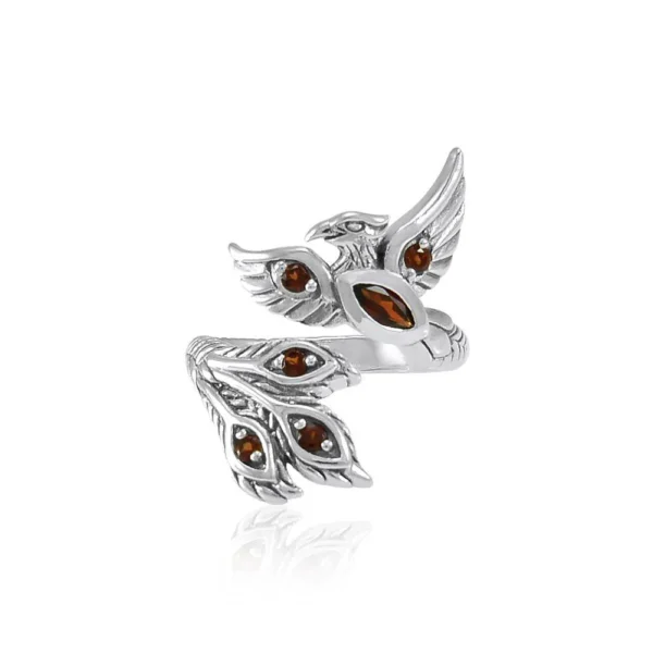 Alighting breakthrough of the Mythical Phoenix Silver Ring with Gems - Image 2
