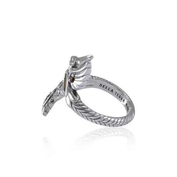 Alighting breakthrough of the Mythical Phoenix Silver Ring with Gems - Image 3