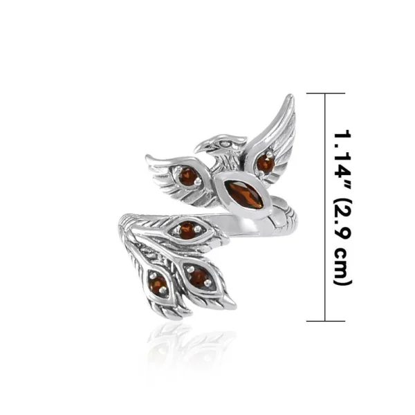 Alighting breakthrough of the Mythical Phoenix Silver Ring with Gems - Image 7