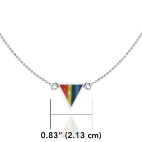 Rainbow Triangle Silver Necklace