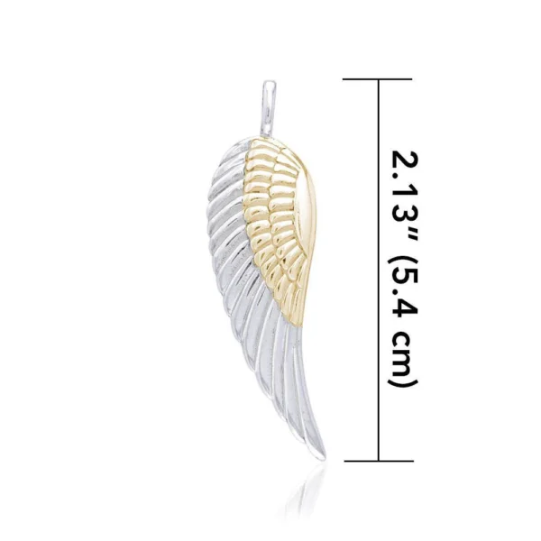 Angel Wing Silver and Gold Pendant - Image 2