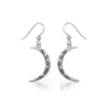 Peter Stone Sterling Crescent Moon Rune Earrings