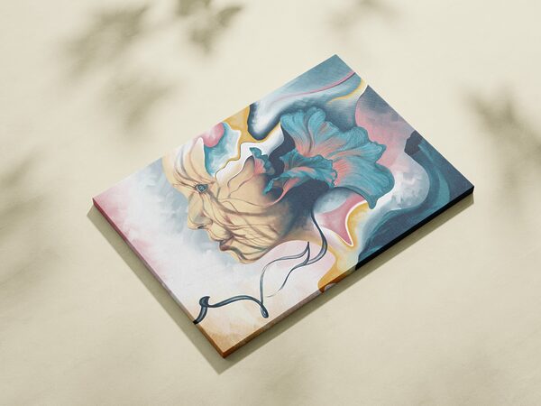 Inspiring Abstract Portrait Art Print on Slim Canvas, Unframed - "Stems of the Past" - Image 3