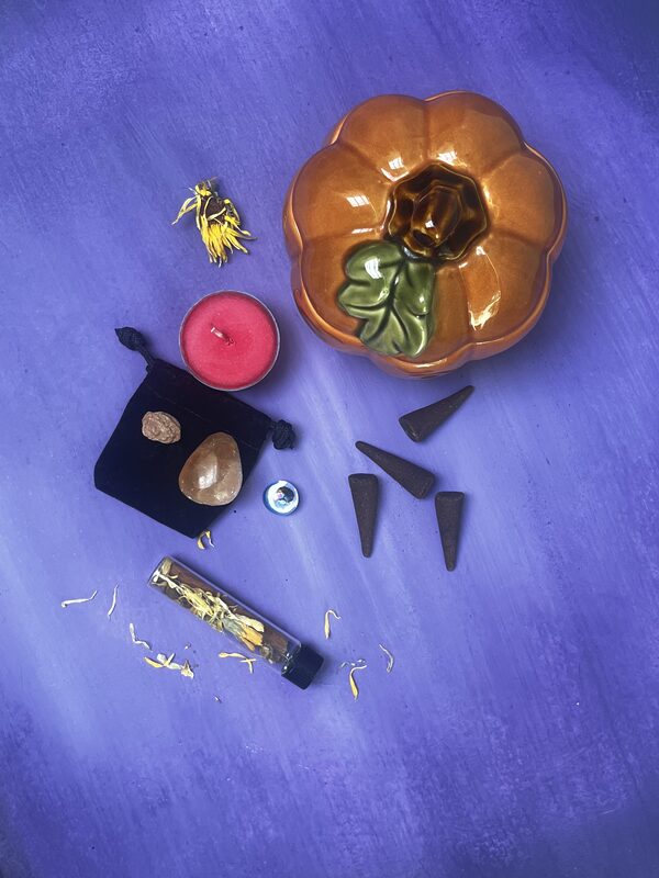 Halloween Orange Fire Inspired Pumpkin Witches Toolkit