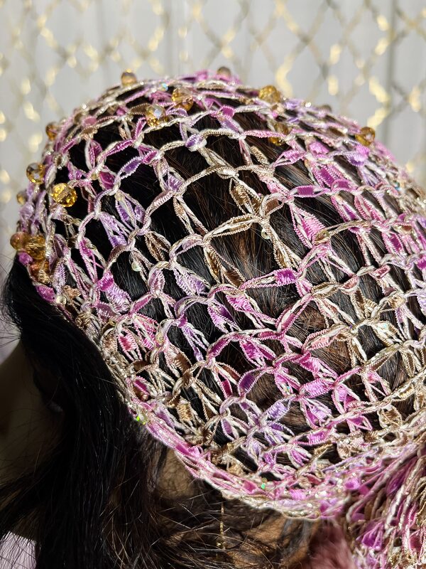 Hand Beaded Fall Head Wrap with Sequins - Boho Chic Handmade Hair Accessory - Image 3
