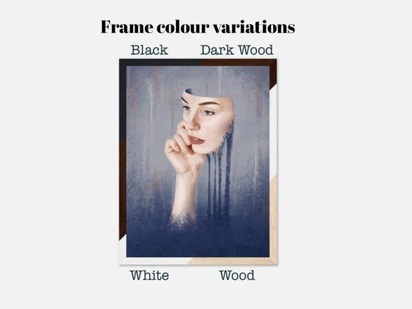 Framed Surreal Art Print on Matte Paper in Muted Colors about Neurodiversity | "Masking" - Image 10