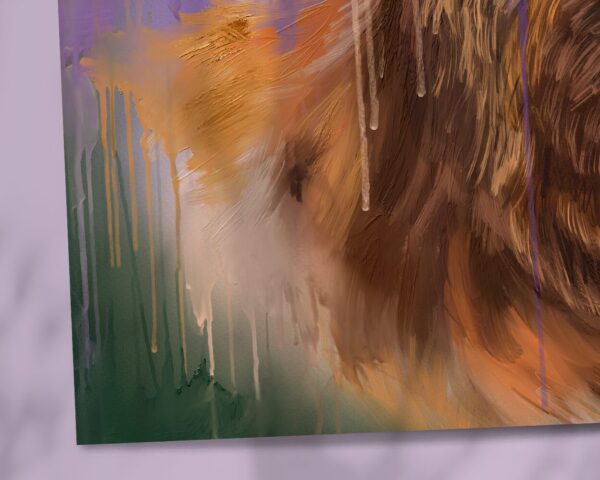 Abstract Bear Portrait Art Print on Matte Paper, Unframed - "Lavender Honeydrips" - Image 7
