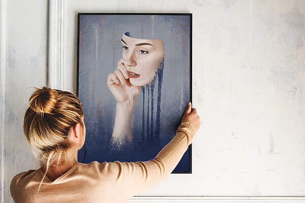 Framed Surreal Art Print on Matte Paper in Muted Colors about Neurodiversity | "Masking" - Image 7
