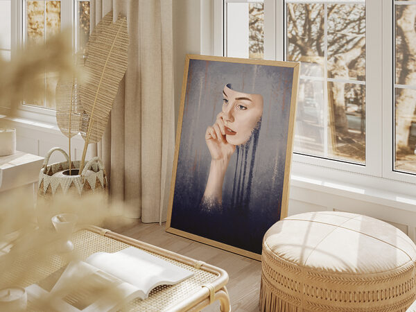 Framed Surreal Art Print on Matte Paper in Muted Colors about Neurodiversity | "Masking" - Image 4